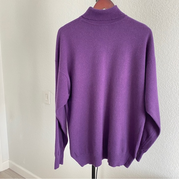 bullock and jones purple turtleneck  Scottish Cashmere sweater - Picture 2 of 9